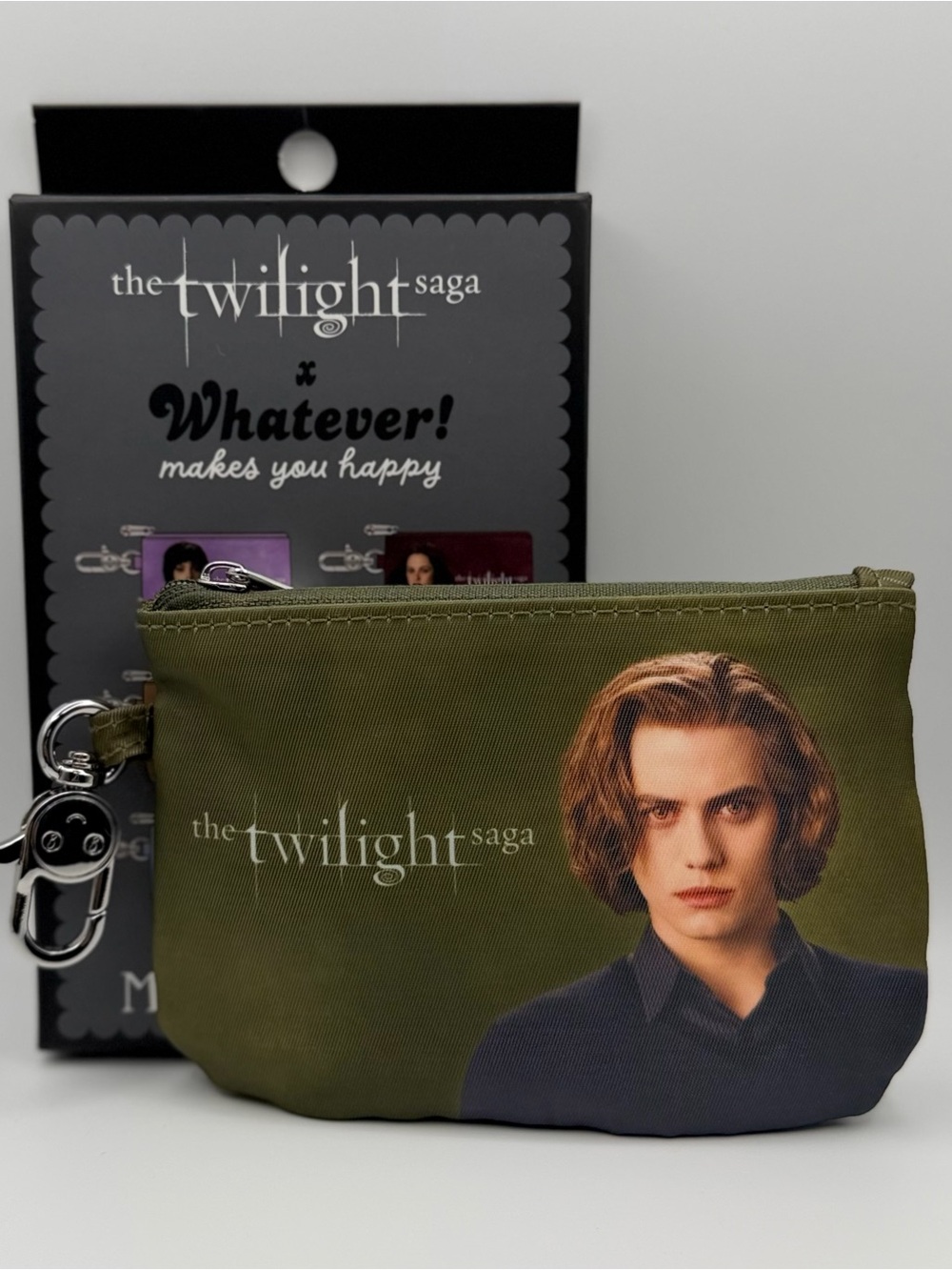 Twilight Saga Jasper Olive Green Zip Pouch Keychain - Official Merchandise